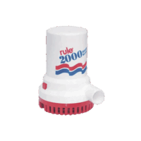 Bomba sumergible de achique de 2000 galones por hora a 12 Volts de corriente directa.