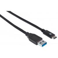 CABLE USB,MANHATTAN,353373,-C V3.1, C-A 1.0M NEGRO