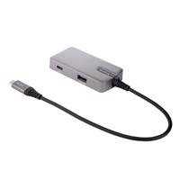 ADAPTADOR STARTECH.COM MULTIPUERTOS USB C - USB-C A HDMI 2.0 4K 60HZ, PD CON PASO DE 100W - HUB USB DE 3 PUERTOS DE 10GBPS - MINI DOCKING STATION USB TIPO C PORTATIL - CABLE DE 25CM