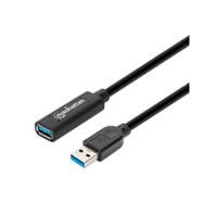 CABLE USB EXTENSI?N, MANHATTAN,153737,V3.0 EXT. ACTIVA  5.0M NEGRO