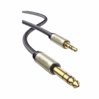 Cable Audio Est?reo 3.5mm (1/8") TRS a 6.35mm (1/4") TS / 1 Metro / Audio de Hi-Fi / Trenza de Nylon / Blindaje M?ltiple / Caja de Aleación Zinc / N?cleo de Cobre Puro / Compatibilidad Universal