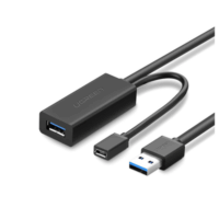 Cable de Extensi?n Activo USB 3.0 con puerto de alimentación Micro USB / 10 Metros / USB 3.0 a 5Gbps / No requiere controlador / Ideal para impresoras, consolas , Webcam, etc.