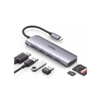 HUB USB-C (Docking Station) 6 en 1 | HDMI 4K@30Hz | 3 Puertos USB 3.0 | Lector Tarjeta SD + Micro SD (TF) Uso Simult?neo | Chip de ?ltima Generación | Potente Disipación de Calor |  Caja de Aluminio.