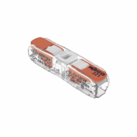 Conect. p. instal. en l?nea con palancas; para cualquier tipo de conductor; m?x. 4mm?; 2 conductores; Carcasa transparente; Color tapa blanco; Temperatura ambiente m?xima 85?C (T85); 4,00 mm?; transparente