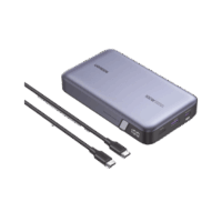 Power Bank de 20000mAh | 3 Salidas 100W Max. | USB-A + 2 USB-C | PD 3.0 | QC3.0 | FCP | SCP | Pantalla Inteligente | Carcasa Ignifuga | Color Gris | Incluye Cable USB de 50cm | Carga tu Laptop de Manera Segura.