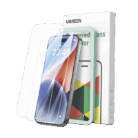 Protector de pantalla UGREEN HD con marco de instalación para iPhone 15/16 (paquete de 2)