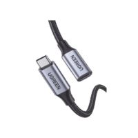 Cable USB-C Macho a USB-C Hembra / 1metro / USB-C 3.1 Gen 2 / Compatible con Thunderbolt 3 / Carcasa de Aluminio / Nylon Trenzado /  Transferencia de Datos 10 Gbps / Soporta hasta 100W para Carga Rápida / 2 a?os de  Garant?a