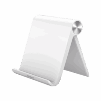 Soporte de Escritorio para Tablet /  Ajustable de 0? a 100? / Goma Antiara?azos / Antideslizante / Amplia Compatibilidad con dispositivos de 4'' a 13'' / Plegable / ABS / Color Blanco