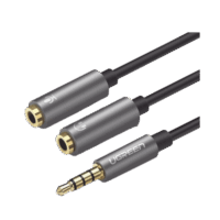Cable Divisor en Y / De 3.5 mm Macho a Dos Salidas de 3.5 mm Hembra / CTIA, TRS / N?cleo de Cobre / TPE /  Longitud 20 cm / Ideal para Separar el Micr?fono de los Auriculares