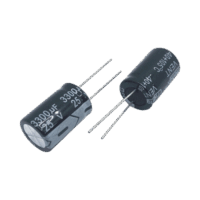 Capacitor Electrol?tico de Aluminio, Radial de 3300 ?Fd, 25 Vcc, 105 ?C, 18 x 25 mm.