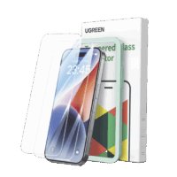 Protector de pantalla UGREEN HD con marco de instalación para iPhone 16 Pro Max (paquete de 2)