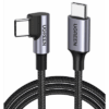 Cable USB-C a USB-C | 1 Metro | Conector con ?ngulo Recto de 90? | Carga Rápida de hasta 60W | 480 Mbps | PD3.0 | QC4.0/3.0/2.0 | FPC | AFC | protección Integrada| Caja de Aluminio | Nylon Trenzado | Color Negro