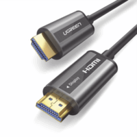 Cable HDMI de 15 Metros por Fibra ?ptica 4K@60Hz / Fibra de 4 n?cleos + Cobre esta?ado de 7 n?cleos / Compatible con HDMI 2.0 / Alta velocidad 18 Gbps / 3D / HDR / Caja de Aleacion Zinc / Premium
