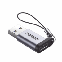 Adaptador USB 3.0 Macho a USB-C 3.1 Tipo C Hembra |Carga y Sincronización de Datos | Admite Corriente de 3A | Transferencia de hasta 5 Gbps | Amplia Compatibilidad | Chip VL160 | Caja de Aluminio | Color Gris