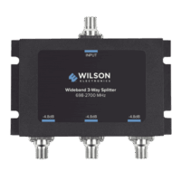 Divisor de potencia de 3 v?as para la distribución de señal a tres antenas de servicio | 4.8 dB de p?rdida por puerto | Conectores F hembra