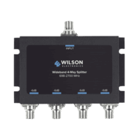 Divisor de potencia de 4 v?as para la distribución de señal a dos antenas de servicio | 6 dB de p?rdida por puerto | Conectores F hembra