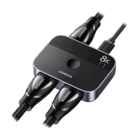 Conmutador HDMI 2.1 8K @60Hz / HDMI Splitter 2 Entradas a 1 Salida / Soporta 4K @120Hz 1080P @240Hz 3D / HDR Dolby / Alta Velocidad 48Gbps / Formatos de Audio LPCM/DTS/DSD, 2,0/2,1/5,1/7,1 canales