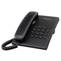 TELEFONO PANASONIC KX-TS500MEB ALAMBRICO BASICO UNILINEA SIN MEMORIAS CONTROL DE VOLUMEN 4 NIVELES REMARCACION ULTIMO NUMERO (NEGRO)