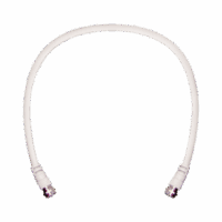 Jumper Coaxial con Cable Tipo RG-6 en Color Blanco de 60.96 cent?metros de Longitud y Conectores F Macho en Ambos Extremos. 75 Ohm de Impedancia.