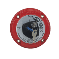 Switch Selector de Batería On / Off de Servicio Mediano, con Bloqueo por Llave para Sistemas El?ctricos Marinos