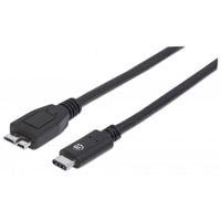 CABLE USB,MANHATTAN,353397,-C V3.1, C-MICRO B 1.0M NEGRO