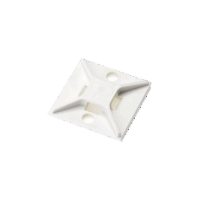 Sujetador Para Cable de 4 V?as, con Adhesivo, 25.4 x 25.4mm (1in x 1in), Color Blanco, Uso en Interior, 1 pieza