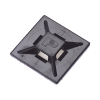 Sujetador Para Cable de 4 v?as, con Adhesivo Acrilico, 25.4 x 25.4mm (1in x 1in), Color Negro, Uso en Exterior, 1 pieza