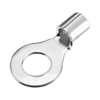 Terminal tipo ojo / 1 / 4 " / Sin aislar / 8 AWG / Sin color / Paquete de 25 piezas.