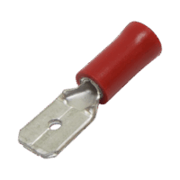 Terminal tipo macho aislada / 22 - 16 AWG / Rojo / Paquete de 25 piezas.