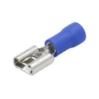 Terminal tipo hembra aislada 0.250 / 16 - 14 AWG / Az?l / Para baterías con terminal F1 / Paquete de 25 piezas.