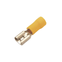 Terminal tipo hembra aislada 0.250 / 12 - 10 AWG / Amarillo / Para baterías con terminal F1 / Paquete de 25 piezas.
