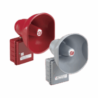 AudioMaster? Altavoz de bocina reentrante para megafon?a y anunciamiento publico, 30W de Potencia, Listado contra incendios UL, Color Gris