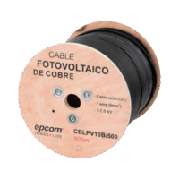 Carrete de 500 Metros / Cable Fotovoltaico Negro / 6mm? (10AWG) / Material COBRE /  2000 Vcc