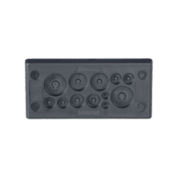 Pasacables Rectangular de Membrana, IP66, 3.39" x 1.42", 12 orificios, para Cables no Terminados. Color Negro