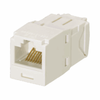Conector Jack RJ45 Estilo TG, Mini-Com, Categoría 6, de 8 posiciones y 8 cables, Color Blanco Mate