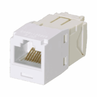Conector Jack RJ45 Estilo TG, Mini-Com, Categoría 6, de 8 posiciones y 8 cables, Color Blanco