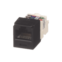 Conector Jack RJ45 Estilo TP, Mini-Com, Categoría 6, de 8 posiciones y 8 cables, Color Negro