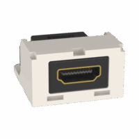 M?dulo Acoplador HDMI 2.0, Hembra a Hembra Tipo-A, Categoría 2, Uso en 2 Puertos Mini-Com, Color Blanco Mate