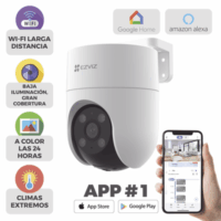 Camara PT WiFi / 2 Megapixel /  Cobertura 360? / Detección humana / Seguimiento Inteligente / Sirena / Luz Parpadeante / Colores en Oscuridad / Micro SD / Audio de Dos V?as / Exterior Con protección