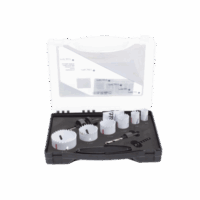 Kit de broca sierras (3/4 - 2 1/4 in) incluye 6 piezas de broca sierras, 2 adaptadores y resorte de expulsi?n.