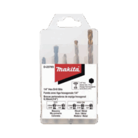 Juego de 5 Brocas con Inserción Hexagonal de 1/4". De concreto: 3/16" y 1/4". Para metal: 1/8", 3/16" y 1/4".