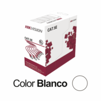 bobina de cable utp 100 mts / cat 5e (24 awg) / color blanco / pvc (cm) / uso en interior / 100% cobre / aplicaciones de cctv y redes de datos DS-1LN5E-S-100
