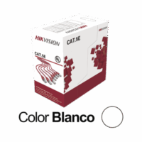 bobina de cable utp 305 metros / cat5e (24 awg) / color blanco / pvc (cm) / uso en interior / 100% cobre / aplicaciones de cctv y redes de datos DS-1LN5E-SW