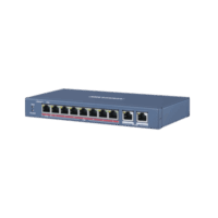 Switch PoE+ / No Administrable / 7 Puertos 100 Mbps PoE+ / 1 Puerto 100 Mbps PoE++ (60 W) / 2 Puertos 1000 Mbps Uplink / PoE hasta 250 Metros / 110 Watts