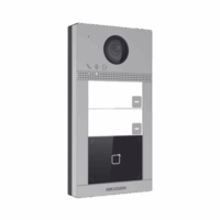 Videoportero IP 2 Megapixel / Llamada y Apertura Remota desde App Hik-Connect / PoE / Exterior IP65 + Antivandalico IK08 / 2 Departamentos / Apertura con Tarjeta / Soporta 2 Puertas y hasta 6 Monitores
