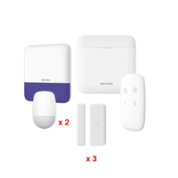 (AX PRO) KIT de Alarma AXP RO / Incluye: 1 Hub con bateria de respaldo / 2 Sensores PIR / 3 Contactos Magn?ticos mini / 1 Control Remoto / 1 Sirena Inalambrica Exterior  / WiFi / Compatible con Hik-Connect P2P Modelo:DS-PWA48-KV2