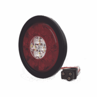 Plaf?n Circular de 5.4" Para Camiones de Transporte, 16 LED Ultra Brillantes, Color Rojo/Claro/Ambar