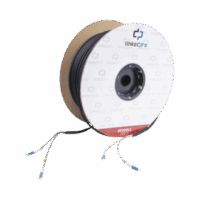 Carrete de Fibra ?ptica Monomodo con conectores LC-LC Duplex, Reforzada con Kevlar, de 200 metros