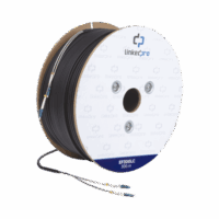 Carrete de Fibra ?ptica Monomodo con conectores LC-LC Duplex, Reforzada con Kevlar, de 300 metros