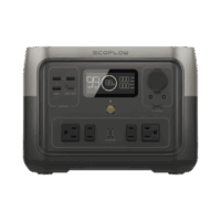 EcoFlow River 2 Max | Estación de Energ?a Port?til 512Wh Litio LFP / 4 AC 500 W (Max. 1000W) / 1 USB-C 100W / 3 USB -A 12W / Cargador de Coche 8A a 12 o 24V / Conectividad WiFi y Bluetooth (App) / Carga Solar 220W Max.